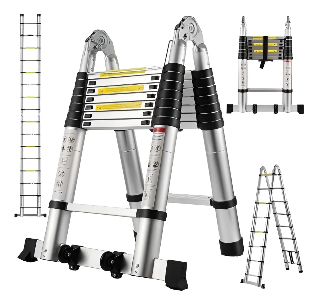 Escada (telescópica Dupla 16 Degraus 5m) Original Aluminio !